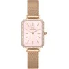 Moteriškas laikrodis DANIEL WELLINGTON Quadro Lumine Bezel Melrose Rožinė DW00100669 + BOX (zw519j)