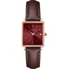 Laikrodis Rosefield „Boxy XS Burgundy Sunray“ tamsiai ruda oda rožinis auksinis QBBLR-Q56