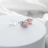 Lampglas Earrings Soft Rožinė Nude with sterling sidabrinis ENM5/AG/RHO-PU