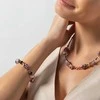 Lampglas Sakura Cubes Romantiška 24K aukso ir sterlingo sidabro lempos stiklo perlų apyrankė BCU46