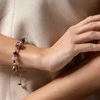 Lampglas Sakura Cubes Romantiška 24K aukso ir sterlingo sidabro lempos stiklo perlų apyrankė BCU46
