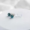 Lampglas Earrings Cobalt Nude with sterling sidabrinis ENM3/AG/RHO-PU