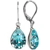 Levien Elegant auskarai su Pear Light Turquois kristalais