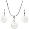 Levien Elegantiškas Pearl Baltas karolių ir auskarų rinkinys