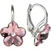 Levien Sidabriniai auskarai mergaitei Flower Crystal Light Rose
