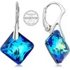 Levien Sparkling earrings with mėlynas crystals Princess