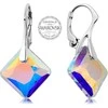 Levien Sparkling earrings with rainbow crystals Princess