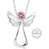 Levien Guardian Angel Rožinė Crystal Necklace