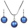 Levien Pearl Iridescent Dark Mėlyna pakabukas and earrings set
