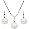 „Levien Pearl Pearlescent Baltas SET-041“ vėrinio ir auskarų rinkinys