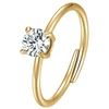 Luca Barra Adjustable auksinis-plated ring with zircon ANK603