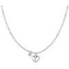 Luca Barra Matching steel pakabukas with pink beads Heart CK2177