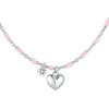 Luca Barra Matching steel pakabukas with pink beads Heart CK2177