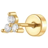Luca Barra Minimalist auksinis-plated labret with zircons PR116
