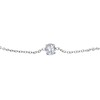 Luca Barra Minimalist steel bracelet with clear crystal BK2805
