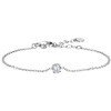 Luca Barra Minimalist steel bracelet with clear crystal BK2805