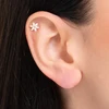 Luca Barra Single auksinis-plated labret Flower with zircons PR121