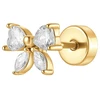 Luca Barra Single auksinis-plated labret Bow with zircons PR137