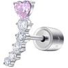 Luca Barra Single long earring with pink heart OK1450