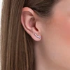 Luca Barra Single long earring with violetinė heart OK1451