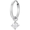 Luca Barra Single steel earring 2in1 with clear zircon OK1488