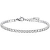 Luca Barra Tennis steel bracelet with clear crystals BK2361