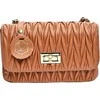 Luisa Vannini Women's leather crossbody handbag LV 2214 Cognac