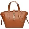 Luisa Vannini Women's leather handbag LV 127 Cognac