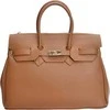 Luisa Vannini Women's leather handbag LV WH SBV 39 Cognac