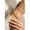 Marc Malone Elegant solid bracelet with clear crystals Nyra Gold MCB260845G