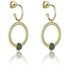 Marc Malone Auksuoti auskarai 2 viename Ellie Žalias Earrings MCE23001G