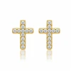 Marc Malone Gold-plated earrings with crystals Cross MCE260598G