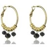 Marc Malone Auksuoti auskarai su žiedais Zoey Juodas Earrings MCE23010G