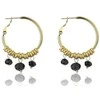 Marc Malone Auksuoti auskarai su žiedais Zoey Juodas Earrings MCE23010G