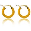 Marc Malone Gold plated hoops with enamel Laura Oranžinis Auskarai MCE23149G