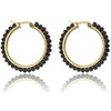 Marc Malone Stylish auksinis-plated circles Elena Juodas Earrings MCE23028G