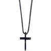 Marc Malone Timeless juodas steel pakabukas Cross MCGN5048B