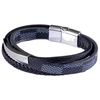 Marc Malone Triple leather bracelet for men MCGB5038S