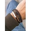 Marc Malone Triple ruda leather bracelet for men MCGB5039S