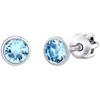 Mėlyna stud earrings Jenis with Brilliance Zirconia 4 mm SILVEGOB70604SBDLB