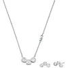 Michael Kors Žavus sidabrinių papuošalų rinkinys MKC1767SET (karoliai, auskarai)