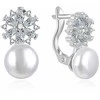 Moiss Elegant sidabriniai auskarai su perlais ir cirkoniais E0002566