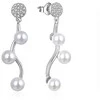 Moiss Elegant sidabrinis auskarai su cirkoniais ir sintetiniais perlais E0003098