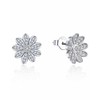 Moiss Glittering sidabrinis auskarai Gėlės E0002384