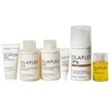 „Olaplex“ rinkinys, suteikiantis plaukams žvilgesio: Nr. 6 „Bond Smoother“ plaukų formavimo kreminis, 100 ml + Nr. 3 „Hair Perfector“ plaukų kreminis atgaivinimui, 30 ml + Nr. 4 „Bond Maintenance“ plaukų šampūnas atkuriamasis ir stiprinamasis, 30 ml + Nr. 0,5 galvos odos ilgaamžiškumo priemonė.