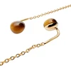 Pdpaola Gold-plated chain earrings with tiger's eye LYRA ARB1-G58-U