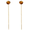 Pdpaola Gold-plated chain earrings with tiger's eye LYRA ARB1-G58-U
