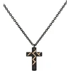 Police Juodas steel pakabukas with cross Munnar PJ26478PSBR01