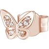 Rosato bronziniai vienviečiai auskarai su cirkoniais Butterfly Storie RZO052