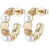 Rosato Luxurious hoop earrings with genuine pearls and zircons Azzurra RZAZ036